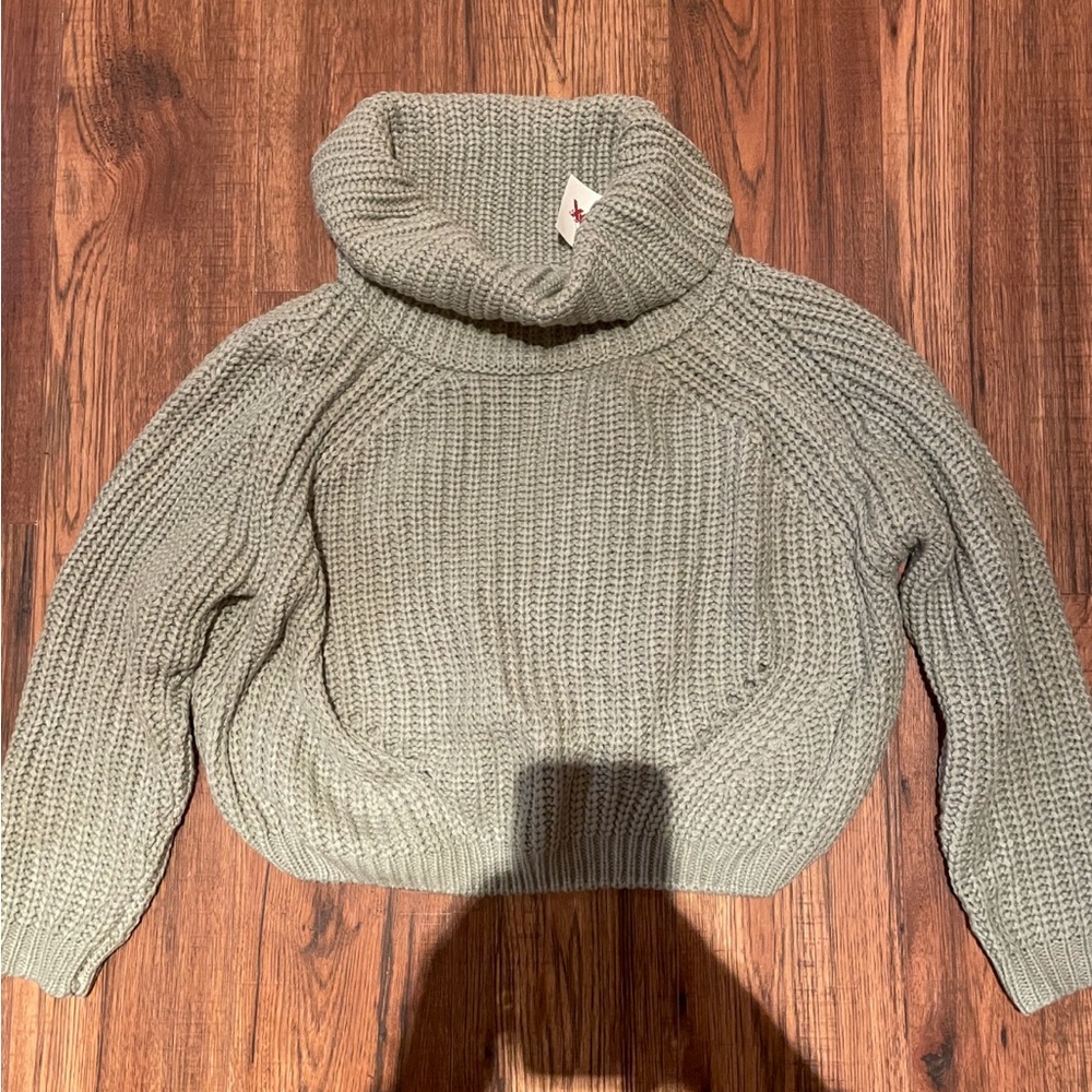 moon & madison Gray Cowl Neck Sweater
